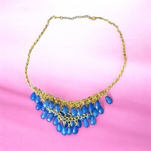 Elegant Gold and Blue Necklace